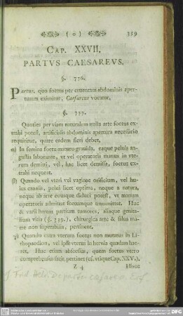 Cap. XXVI. Partus Caesareus