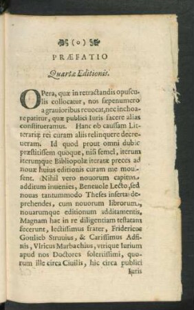 Praefatio Quartae editionis