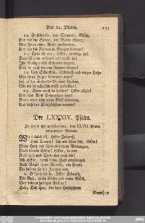 Der LXXXIV. Psalm.