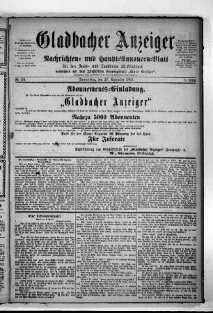 Gladbacher Anzeiger. 1889-1890