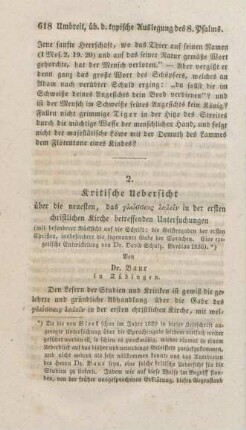 618-702 Kritische Uebersicht über die neuesten, das glossais lalein in der ersten christlichen Kirche betreffenden Untersuchungen