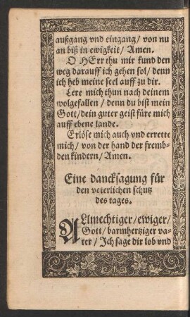 Ein dancksagung für den veterlichen schutz des tages.