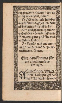 Ein dancksagung für den veterlichen schutz des tages.