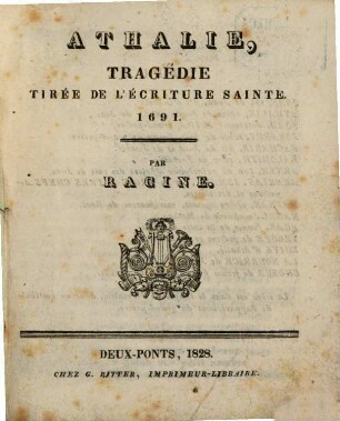 Athalie : Tragedie Sainte