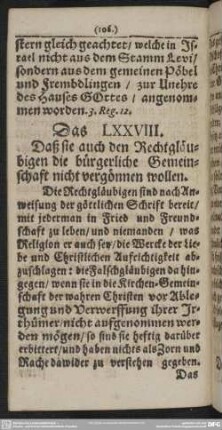 Das LXXVIII. Daß sie auch den Rechtgläubigen die bürgerliche Gemeinschaft nicht vergönnen wollen