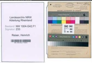 Entnazifizierung Heinrich Reiser , geb. 18.02.1902 (Schmelzer)