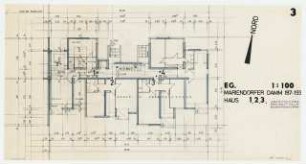 Wohn- und Geschäftshäuser Mariendorfer Damm 187-193, Berlin-Mariendorf: Grundriss Erdgeschoss 1:100