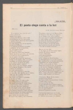 El poeta ciego canta a la luz : (Milton) - Al Dr. Antonio Gómez Restrepo