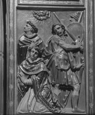 Nebenaltar, Detail: Enthauptung eines Heiligen