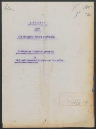 1927/28: Bericht über das Schuljahr ... - 1927/28