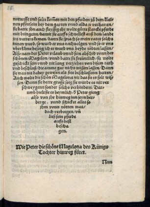 Wie Peter die schöne Magelona des Künigs Tochter hinweg füret.