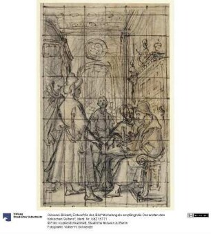 Entwurf für das Bild "Michelangelo empfängt die Gesandten des türkischen Sultans"
