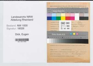 Entnazifizierung Eugen Dick, geb. 09.12.1905 (Arbeiter)