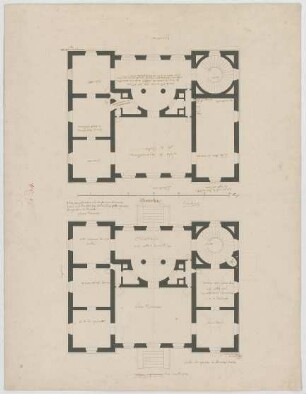 Fischer, Carl von; München; Palais Degenfeld - Grundriss EG, Grundriss 1. OG