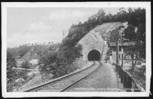 Zschopautal. Harrasfelsen und Eisenbahntunnel