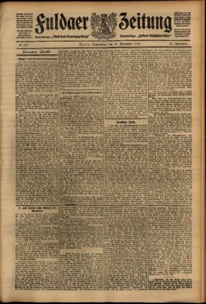Zweite Ausgabe vom Donnerstag, den 19. November 1908.