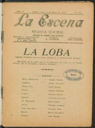 La loba : comedia dramática en tres actos