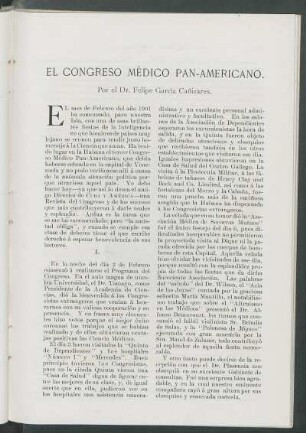 El Congreso Médico Pan-Americano.