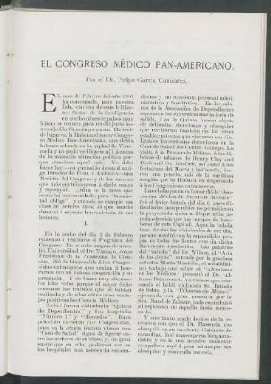 El Congreso Médico Pan-Americano.