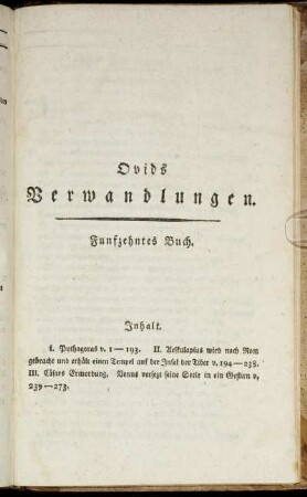 Funfzehntes Buch.
