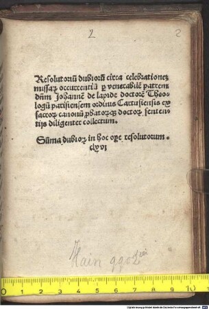 Resolutorium dubiorum circa celebrationem missarum occurrentium
