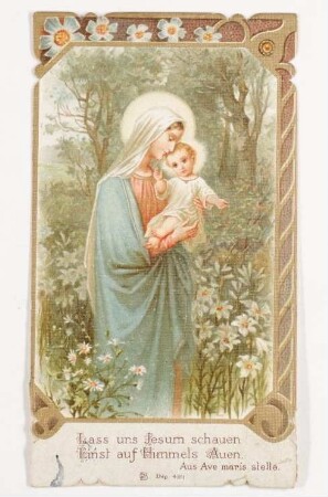 Religiöses Kärtchen: "Ave maris stella"