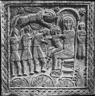 Cividale del Friuli, Ratchis-Altar, rechte Schmalseite: Anbetung der Könige, heute Museo Christiano