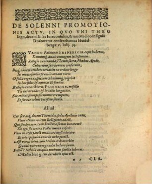 Gratulatio amicorum in doctoratum Davidis Parei Silesii