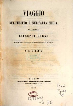 Viaggio nell'Egitto e nell'Alta Nubia, 1