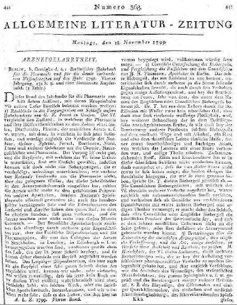 Berlinisches Jahrbuch für die Pharmacie und für die damit verbundenen Wissenschaften. Jg. 4 auf das Jahr 1798. Berlin: Oehmigke 1798 Hauptsacht. 1.1795 - 32.1831: Berlinisches Jahrbuch für die Pharmacie