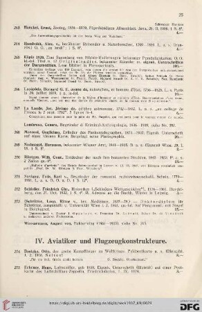 IV. Aviatiker und Flugzeugkonstrukteure (Nr. 274-285)