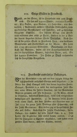 103. Frankreichs auswärtige Besitzungen