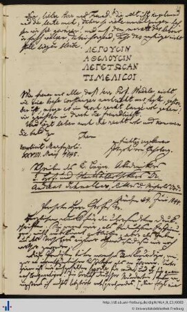 Brief von Johann Andreas Schmeller an Grieshaber (24.06.1845)