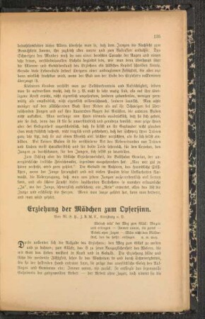Erziehung der Mädchen zum Opfersinn