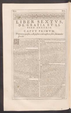 Liber Sextus, De Gratia Et Libero Arbitrio.