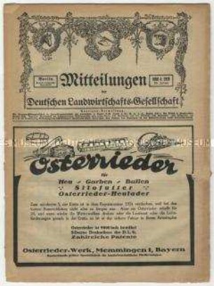 Über die Kopfdüngung des Wintergetreides und viele Anzeigen in den Mitteilungen der Deutschen Landwirtschafts-Gesellschaft