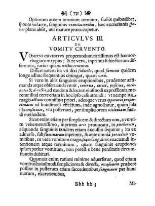 Articvlvs III. De Vomitv Crvento.