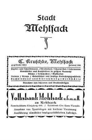 III. Stadt Mehlsack
