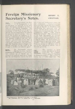 Foreign missionary secretary's notes