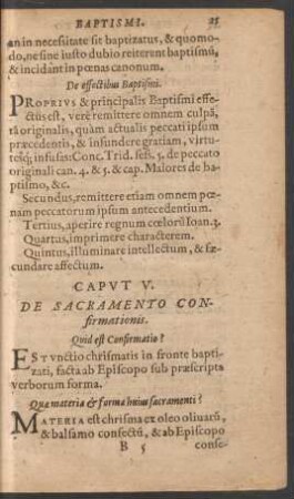 Caput V. De Sacramento Confirmationis.
