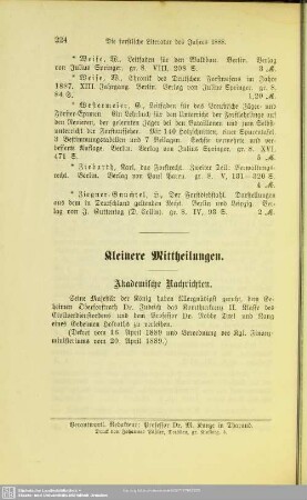 IV.3 Akademische Nachrichten