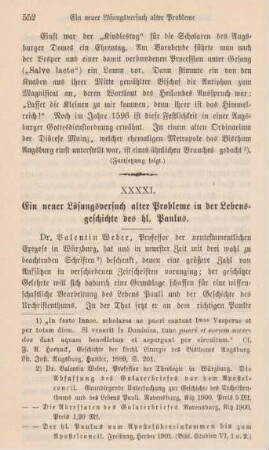 552-564 Ein neuer Lösungsversuch alter Probleme in der Lebensgeschichte des hl. Paulus