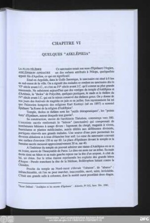 Chapitre VI Quelques "Asklêpieia"