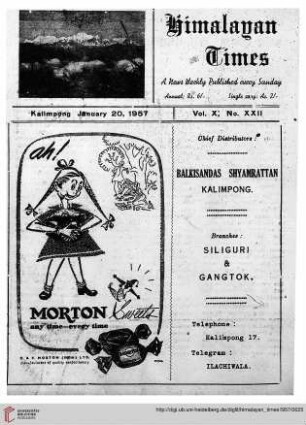 No. XXII (20 January 1957)