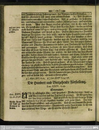 Die Hundert und Vierzehende Fürstellung. [Lucas - Kapitel 24, v. 29] Emmaus