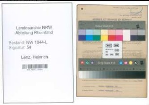 Entnazifizierung Heinrich Lenz , geb. 11.04.1892 (Schneider)