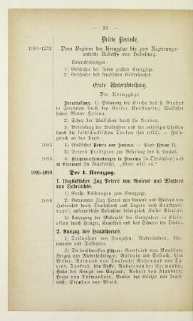 Dritte Periode. Vom Beginne der Kreuzzüge bis zum Regierungsantritte Rudolfs von Habsburg. 1096 - 1273