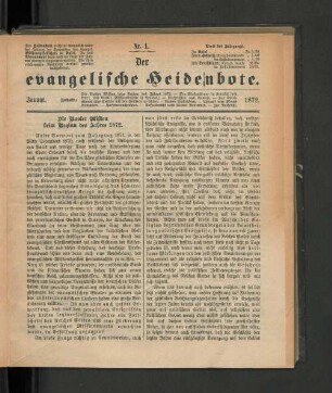 Nr. 1. Januar. 1872.