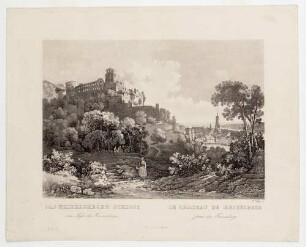Heidelberg, Stadt und Schloss von Osten