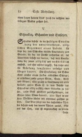 V. Schrecken, Schauder und Entsetzen.